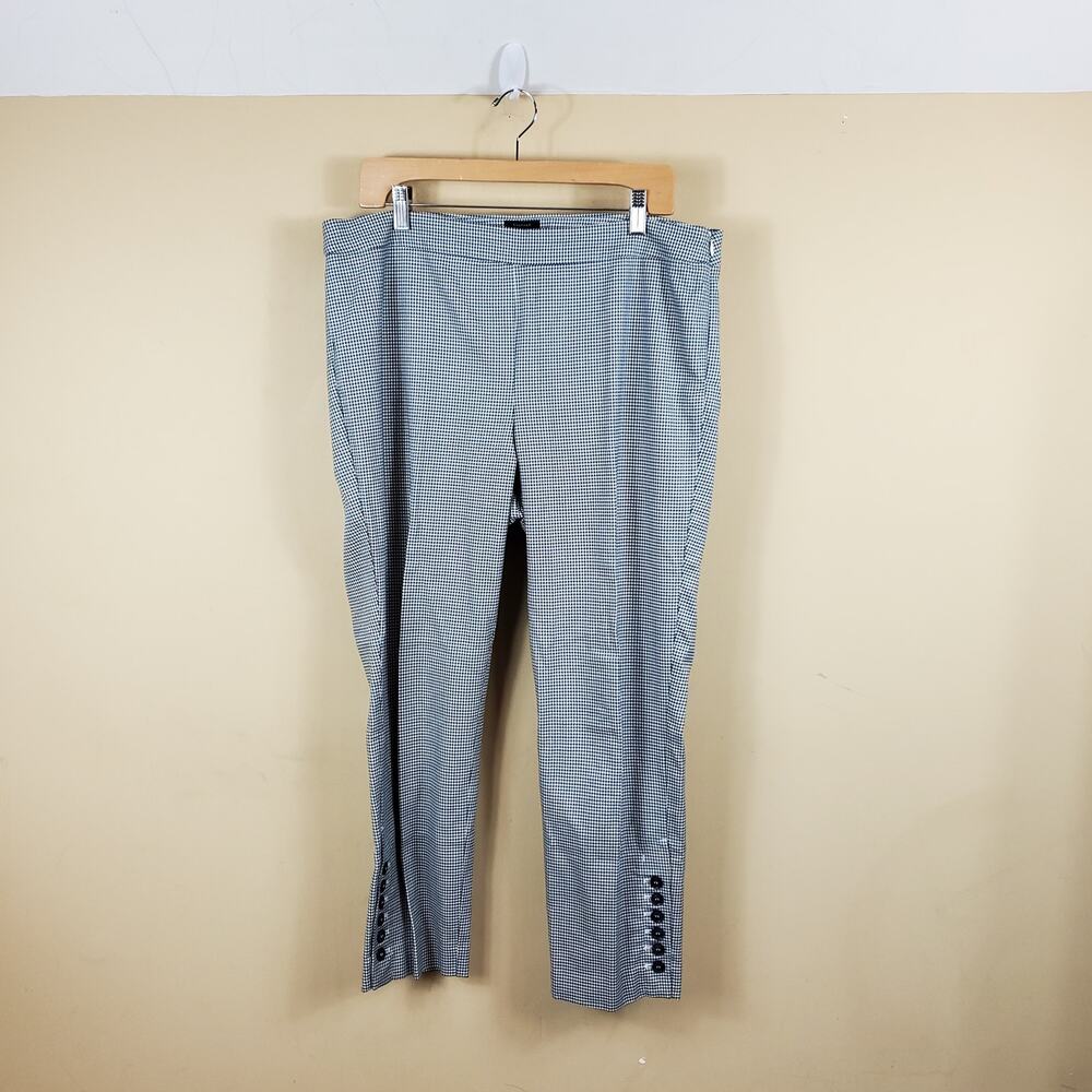 Talbots Chatham Button-hem Ankle Pants - Houndstooth Size 14P